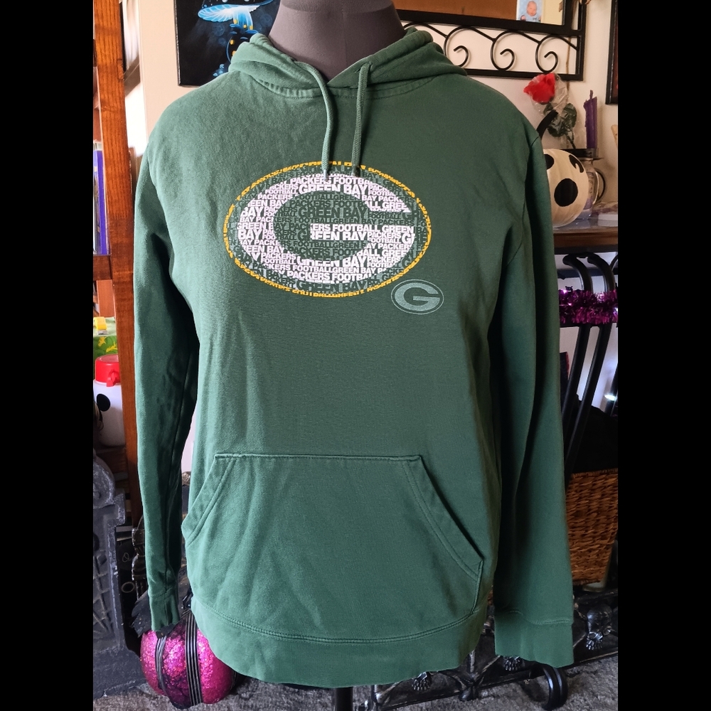 💚💛*4/$15* Green Bay Packers Majestic Mens Pullover Hoodie Medium NFL Football